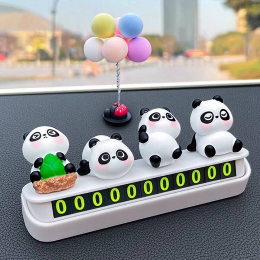 무료배송귀여운 판다 주차번호판 알림판 야광전화번호판(풍선증정)