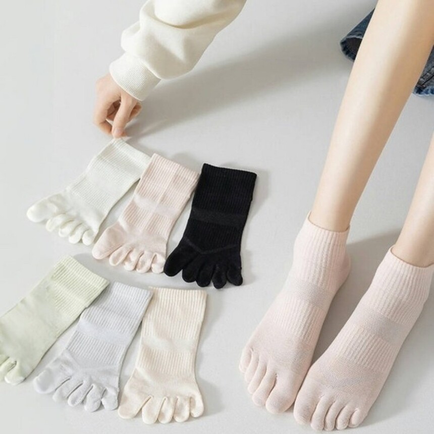 라나즈초이스 여성 순면 단목 발가락 양말 세트 7켤레