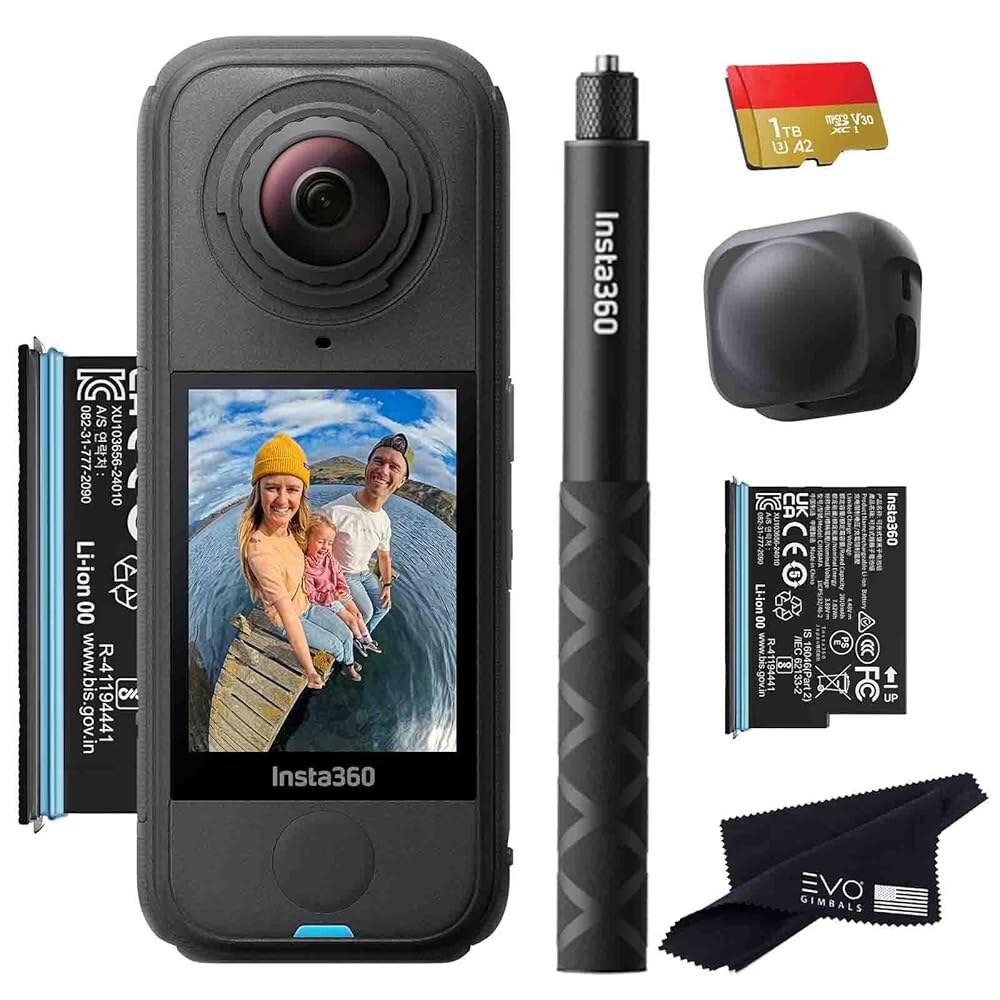 [해외] INSTA360 X4 에어 에센셜 번들 에픽 어드벤처를 가능한 가벼운 8K 셀카봉 보이지 포함 않는 추가 위한 배터