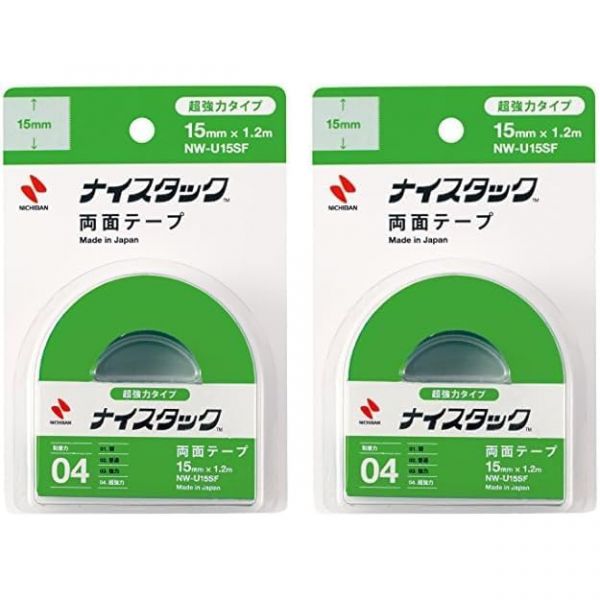 테이프 포장 다용도 접착 니치반 양면 NW-U15SF 초강력 0 6인치 15mm x 4피트 1 2m