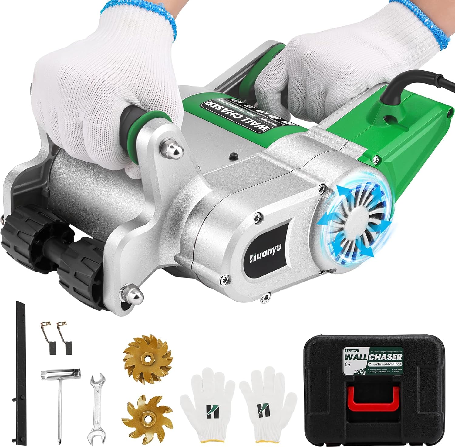 [오늘출발] [해외] 화뉴 전기 벽 체이서 25mm+35mm 블레이드 업그레이드 1회 성형 슬롯 머신 먼지