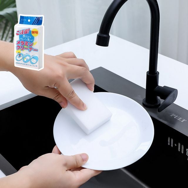 [오늘출발] 다용도 클리너 매직 스펀지 / 멜라민 폼 세척용 주방용 청소용 얼룩 제거 세제 없는 흰색 생활용 간편한