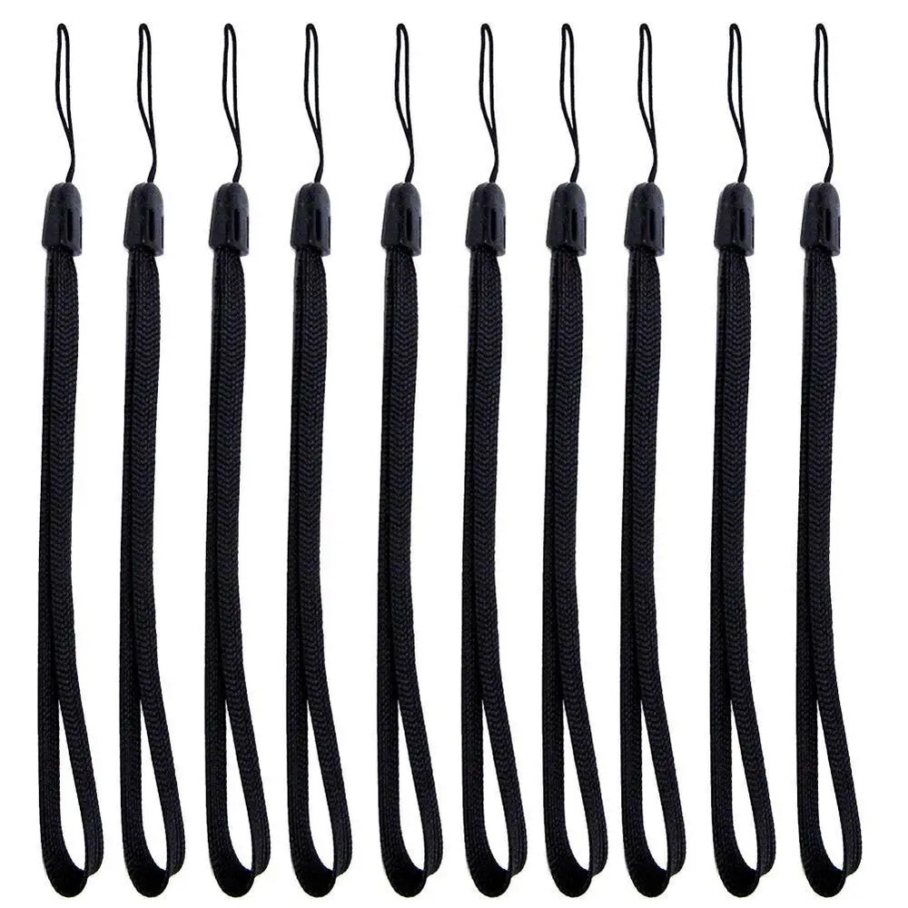 핸드폰줄 블랙 소나무 로프 보호 손목 스트랩 셀카 랜야드 스틱 모바일 손전등 휴대폰 C9P1 세트당 10 개