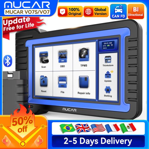 [오늘출발] MUCAR VO7S/VO7 OBD2 스캐너 전체 시스템 진단 28 리셋 도구 ECU 코딩 양방향 업데이트 평생