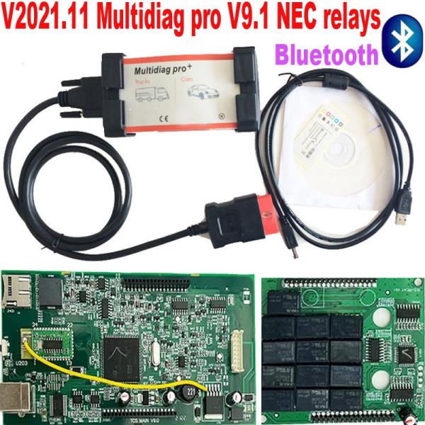 [오늘출발] [해외] v2021.11 VCI Multidiag Pro TCS PRO 2017 R3 Keygen OBD2 Scanne 이중 PCB V9.1 NEC 릴레이 블루투스 자동
