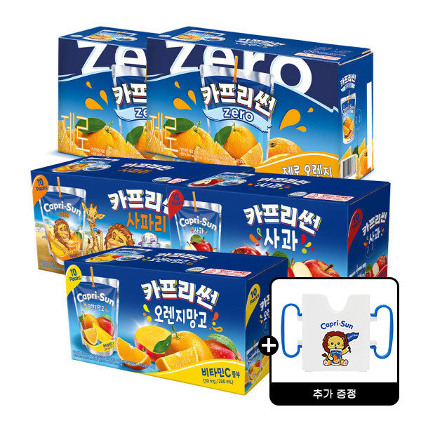 [오늘출발] 농심 농심 카프리썬 제로 오렌지 20입 +오렌지망고 10개 + 사과 10개 + 사파리 10개 +접이식홀더굿즈증정
