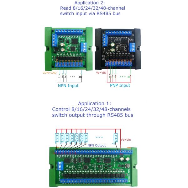 [오늘출발] 광학  력  300MA 솔리드 스테이트 릴레이 출력 RS485 PLC IO 확장 보드 23IOB16 16CH NPN DC 24V
