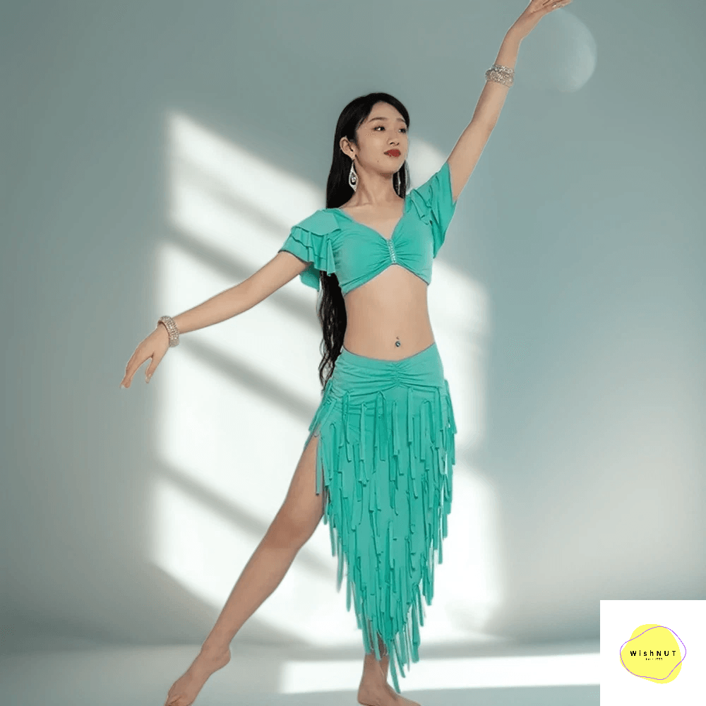 밸리댄스 탑 드럼 솔로 스커트 세트 오리엔탈 무대의상 공연 연습복