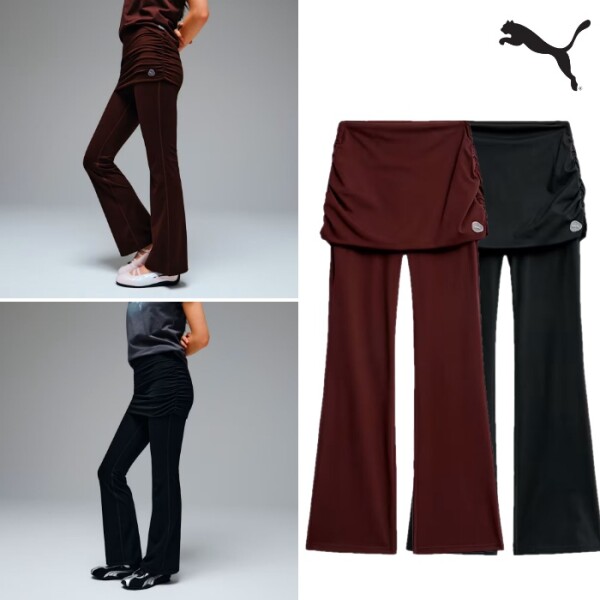 푸마(코리아) 여성 부츠컷 레깅스 하이 웨이스트 니트 팬츠 OP 610974 01 02