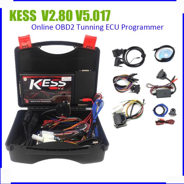 [오늘출발] 최고의 온라인 무제한 KESS 2.80 EU 레드 V5.017 OBD2 V2 자동차 칩 튜닝 키트 kess 프로그래머 도구
