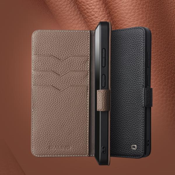 [오늘출발] Qialino  소가죽 가죽 플립 폰 케이스 삼성 갤럭시 S26 울트라 S26Ultra 리얼 레트로 카드 슬롯 지갑 커버