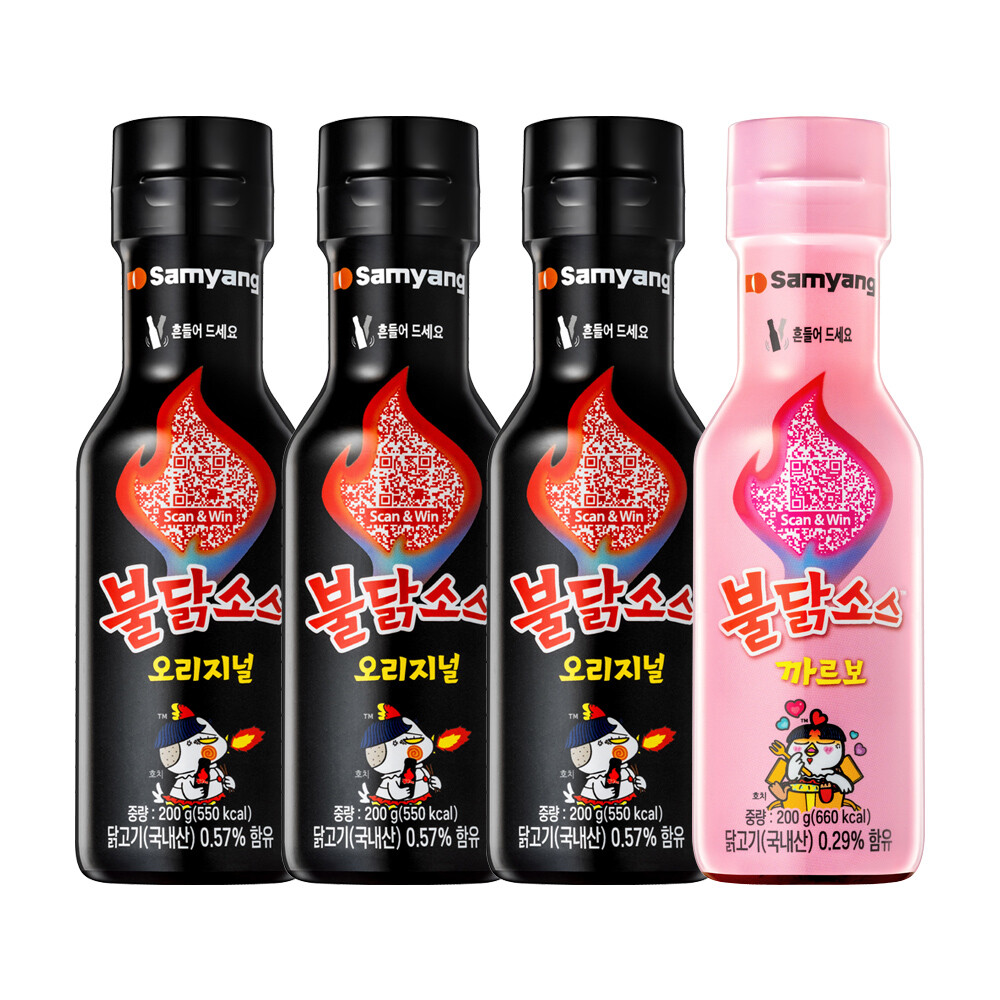 [오늘출발] 삼양 삼양 불닭소스 200g 3개 + 까르보불닭소스 200g 1개