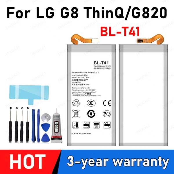 [오늘출발] Lg G8 ThinQ 용 BL-T41 배터리 LMG820QM7 휴대 전화 + 무료 도구