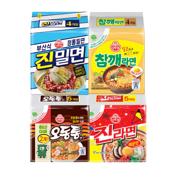 [오늘출발] 오뚜기 오뚜기 인기라면 18입 (진밀면4+참깨라면4+진라면 매운맛5+오동통면5)