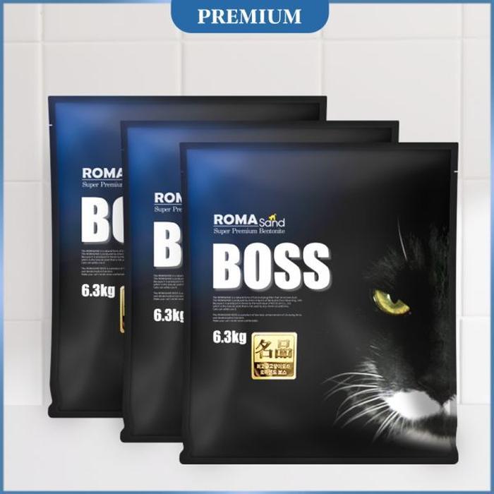 로마샌드 고양이 화장실 모래 프리미엄 벤토나이트 보스 혼합입자 6.3kg x 3포 세트