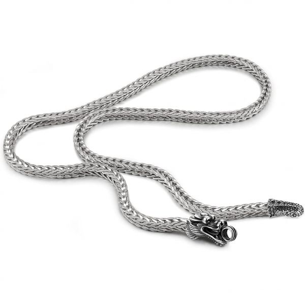 스털링  11404025 남자 목걸이 심플 캐주얼 패션 남성 925 실버 드래곤 빈티지 5MM 20 22 24 26 프랑코 링크