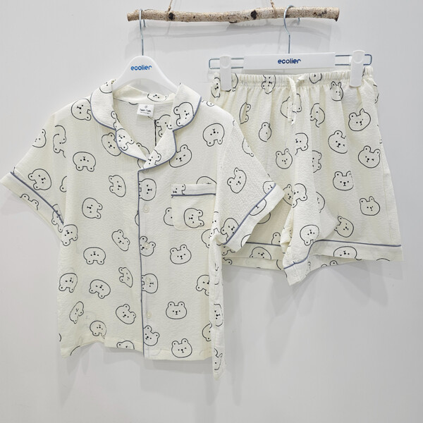 에꼴리에 모다아울렛시흥모다 에꼴리에 주니어 쿨 시어서커 카라 파자마 잠옷세트 26OP753_SH