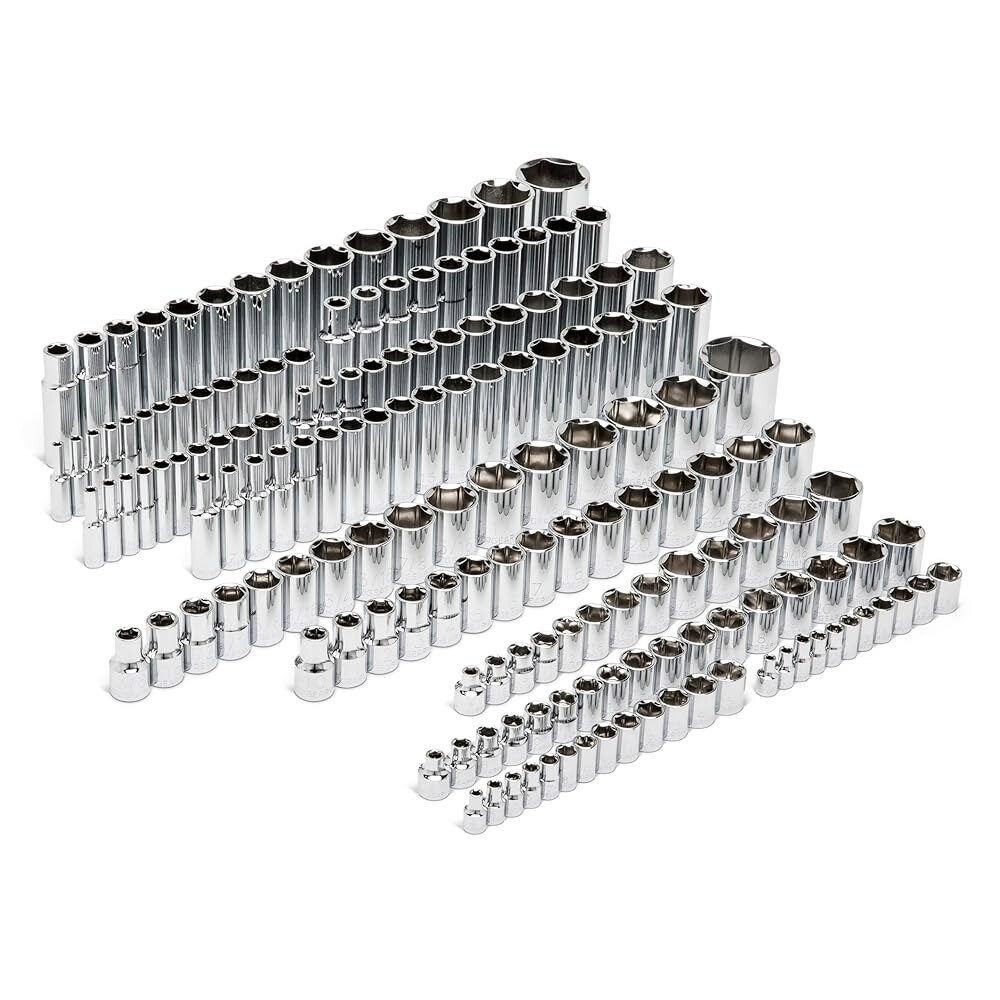 SAE 세트 마스터 소켓 스탠다드 163피스 89073 6포인트 드라이브 메트릭 기어렌치