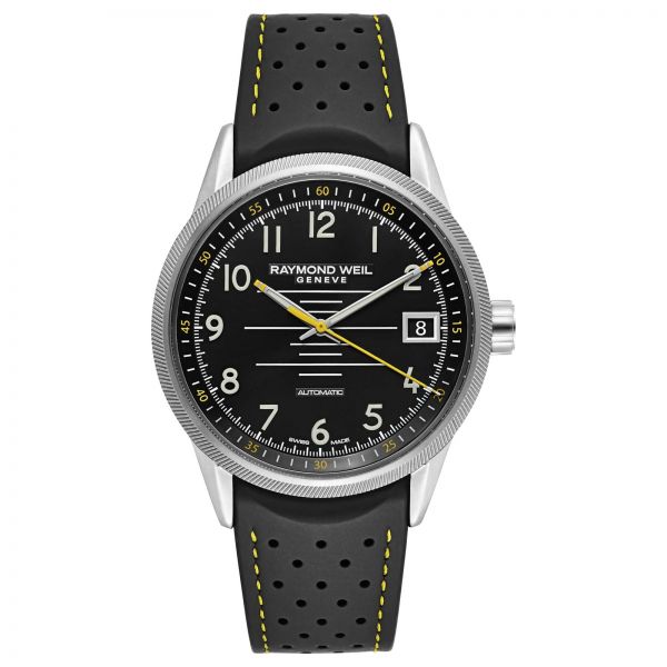 [해외] RAYMOND WEIL 레이몬드 웨일 프리랜서 오토매틱 블랙 러버 데이트 남성용 시계 2754-SR-05200 675708