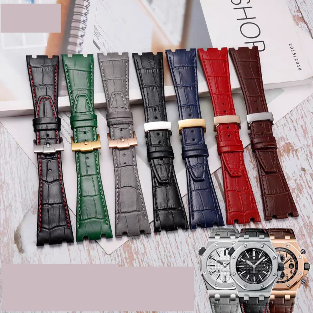[해외] Audemars Piguet Royal Oak Offshore AP 15400/15500/26331 교체 밴드 남성 여성 26mm 발찌용 가죽 시계 스