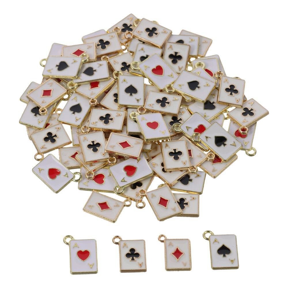 DIY 허브 80PCS 에나멜 블록 매화 마음을 목걸이 합금 넓혀주는 공예 펜던트 귀걸이 카드 골드 팔찌 포커