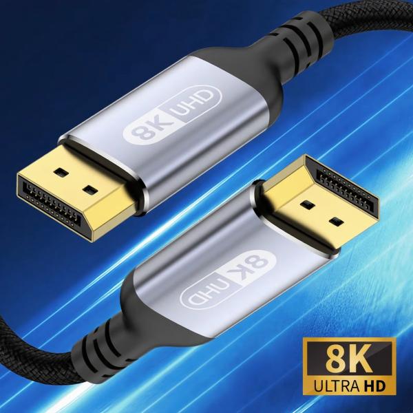 8K DP 케이블 DisplayPort 케이블 1.4 고속 디스플레이 포트 코드 8K60Hz G-Sync FreeSync 4K144Hz 2K24