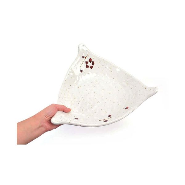 가정 업소용 살무문양 멜라민 삼각 반찬접시 32x31.5cm