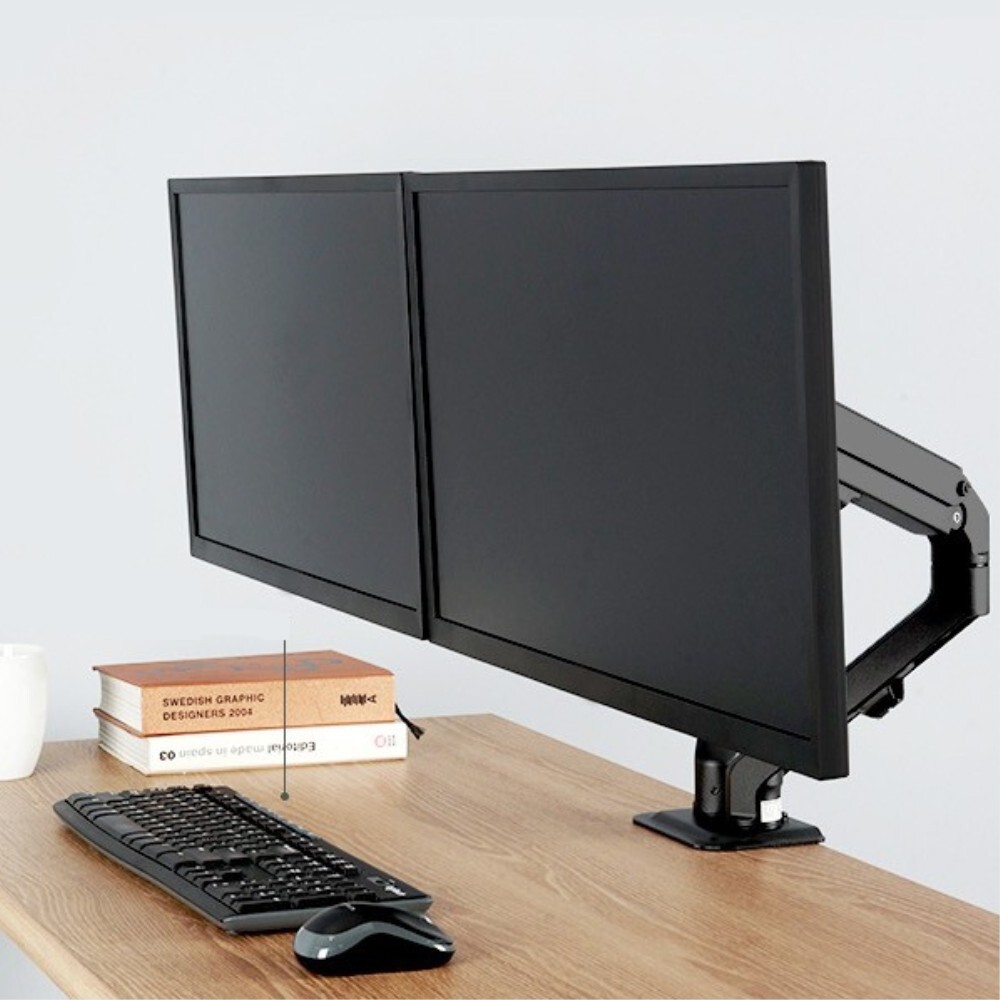 [오늘출발] 컴퓨터 작업용 듀얼전용 무타공 모니터암 유튜버 직장인 프리랜서 사무용