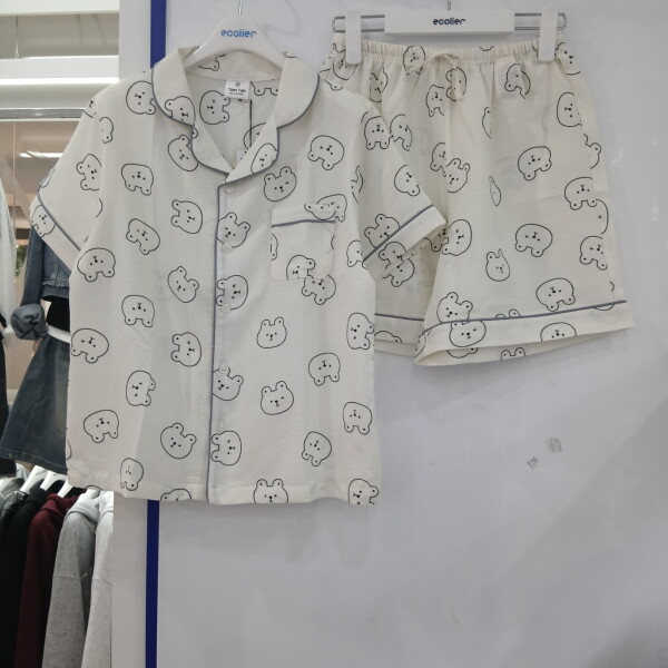 에꼴리에 (패플) 에꼴리에모다부평쿨 시어서커 카라 파자마 세트/26OP753CR