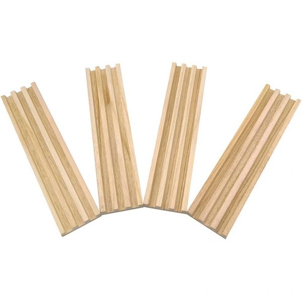 도미노 블럭 교구 4 Plus Bibo Wooden Tray Holder Rack Set for Train Food and Other Domino Games Resin