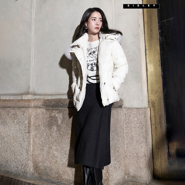 시슬리 노리치 턱 H라인 스커트 SASK40361 BK_P373637207 705917
