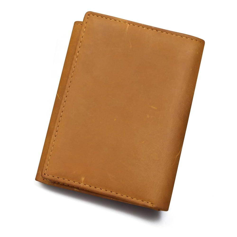 아마존평점4.5+ 미국출고 180779 Mewpurrs 남성용 3단 지갑 정품 크레이지 호스 가죽 8개의 카드 슬롯과