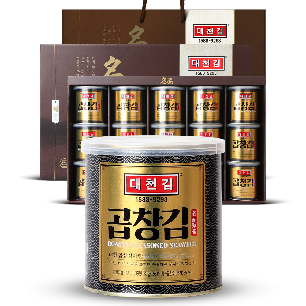 [오늘출발] 대천김 곱창김 캔김 30g 15캔(고급 국내산 김) 1세트