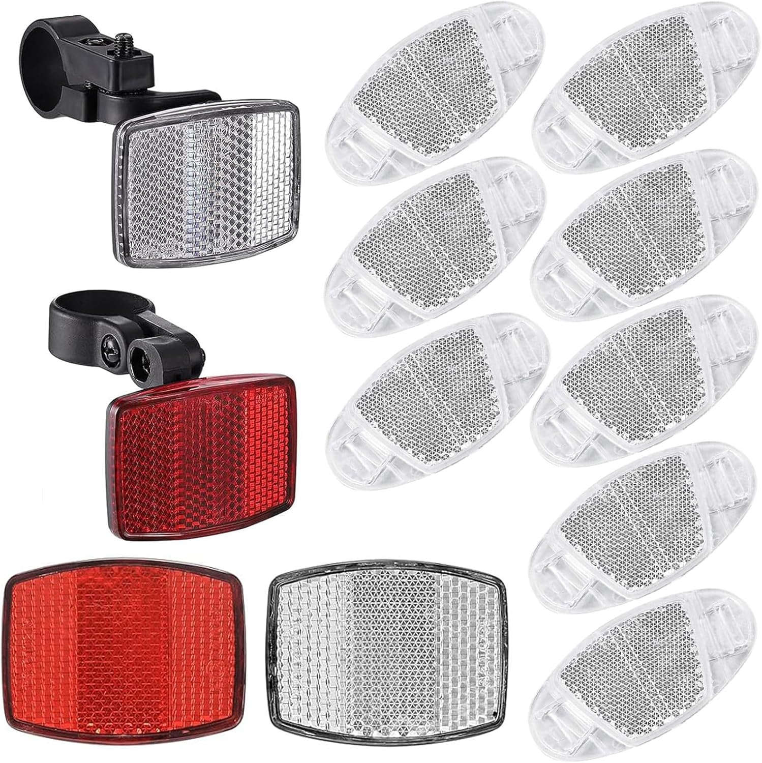 [오늘출발] VICDUEKG 자전거 앞뒤 반사판 키트 12 PCS 경륜 스포크 핸들바 및 야간 자전거용