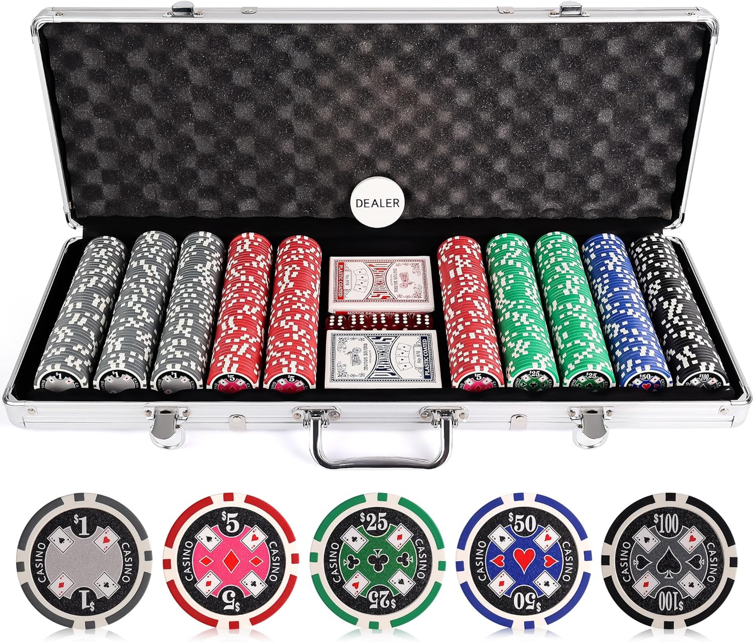 [오늘출발] 베르사 게임즈 500pc 11.5g 카지노 에이스 포커 칩 세트