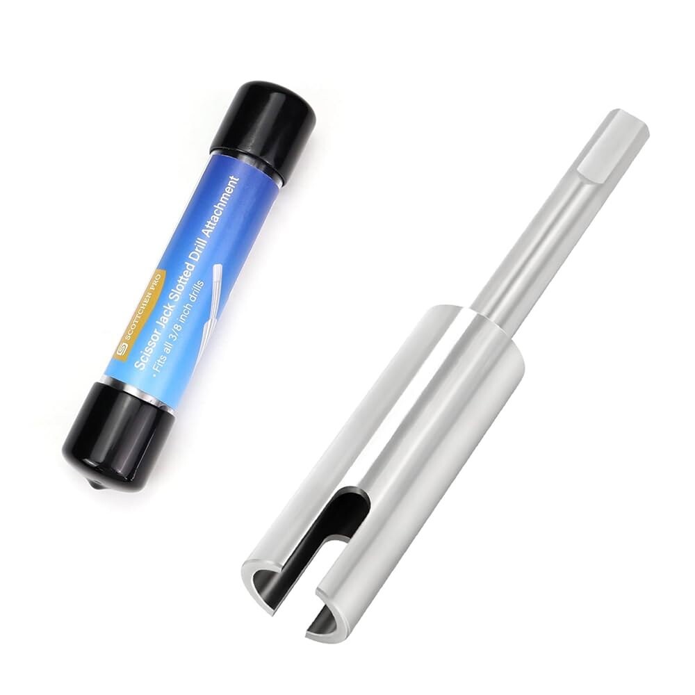 scottchen PRO RV 시저 잭 슬롯 드릴 어태치먼트 길이 5인치 3/8인치 샹크 시저잭 T슬롯 드릴 어태치먼트