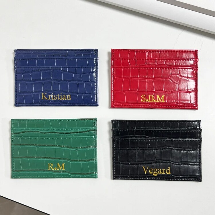 카드지갑 무료 사용자 정의 초기 케이스 PU RFID 악어 신용 차단 가죽 선물 패턴