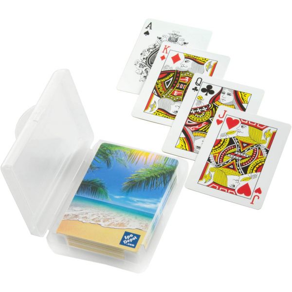 스파 디포 방수 플레이 카드 트로피컬 파라다이스 세척 가능한 플렉스 비닐 플라스틱 포커 덱
