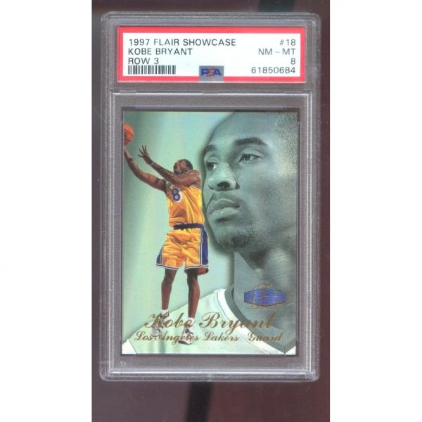 [해외] 199798 플레어 쇼케이스 3열 18번 코비 브라이언트 PSA 8등급 농구 카드 NBA 9798 로스앤젤레스 레이커스 1