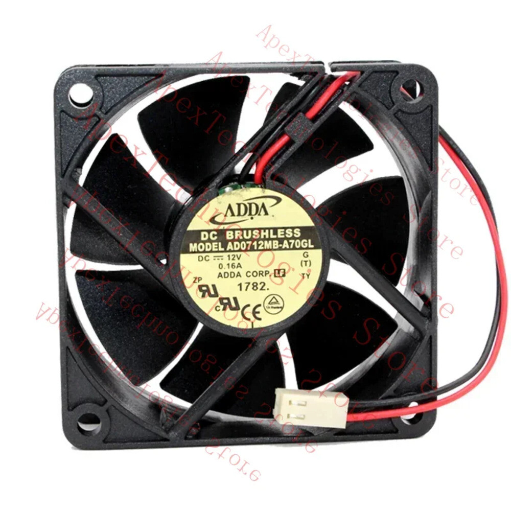[해외] Z ADDA AD0712MB-A70GL 12V 0.16A 70x70x25mm 2-와이어 서버 냉각팬