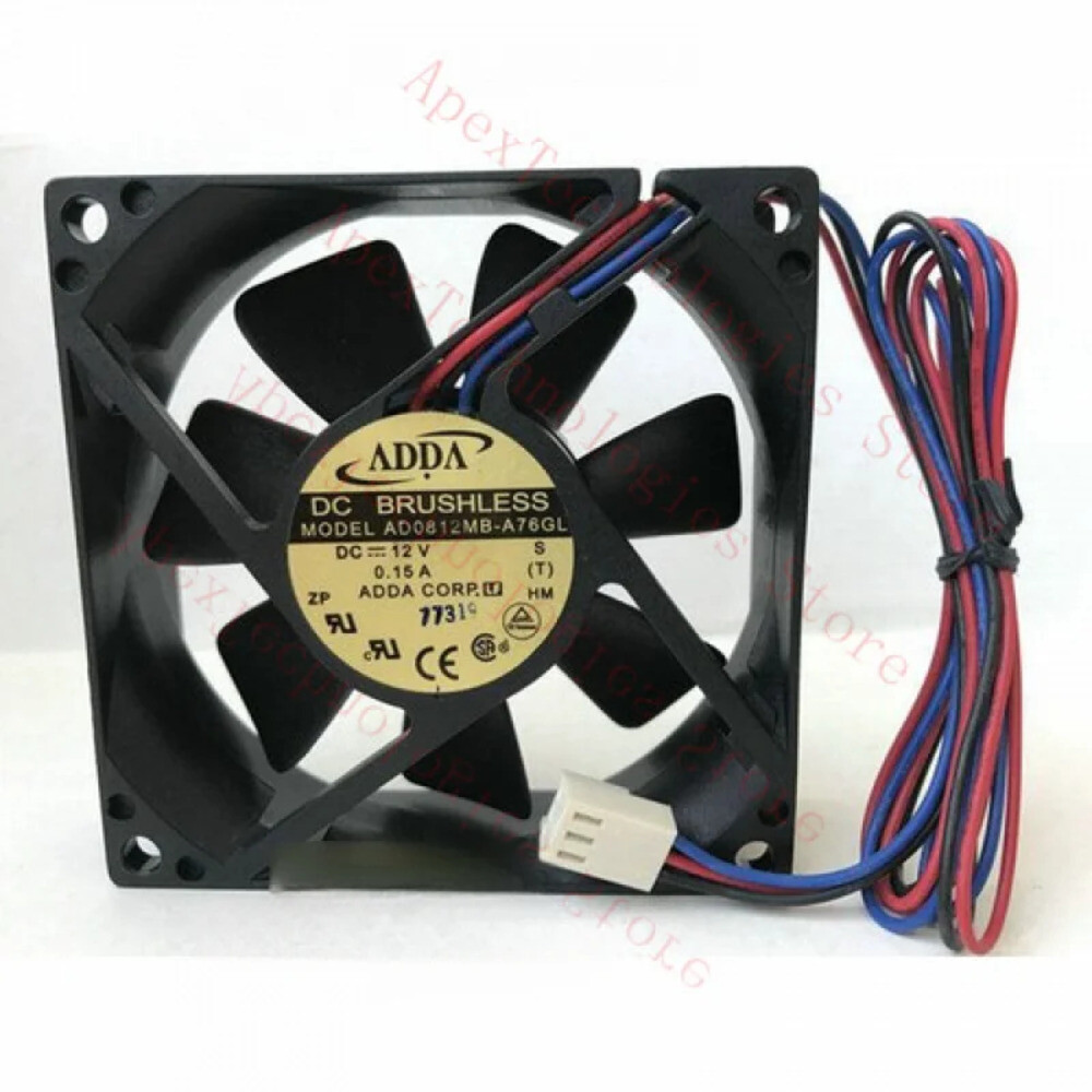[해외] ADDA AD0812MB-A76GL DC12V 0.15A 3선 냉각팬새 1개