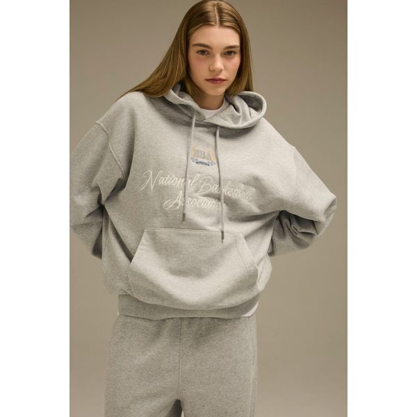 제이에스티나 하프클럽/NBANBA 앰블럼 레터링 후드 티셔츠(N243TH041P)