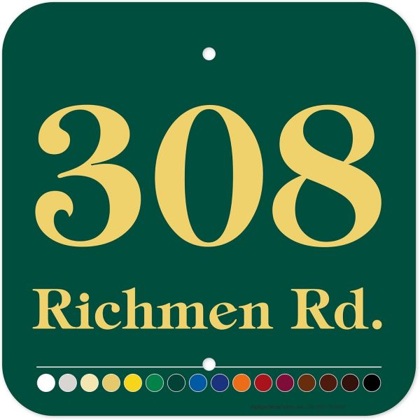 [해외] 집 주소 표지판 번호 명판 12x12 인치 040 알루미늄 16 글꼴 색상 20 스타일 반사 옵션 미국 제작 마이 사