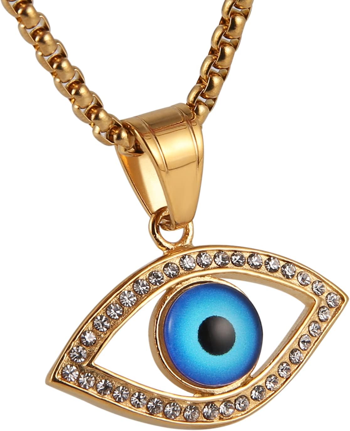 [오늘출발] HZMAN 18k 골드 도금 호루스 목걸이 오브 라 이집트 보호 개 태그 펜던트