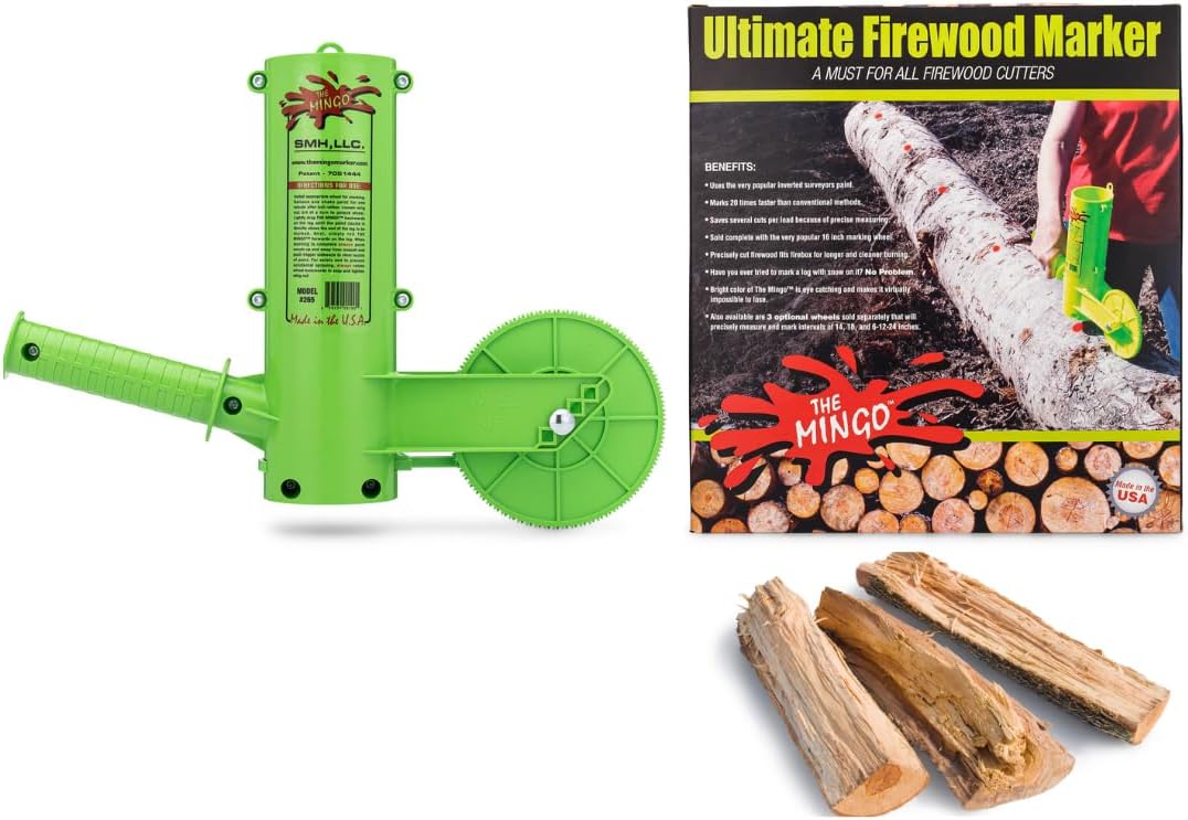 [오늘출발] 밍고 궁극의 장작 측정 도구 - 마킹 휠이 있는 전기톱 파이어 우드 통나무
