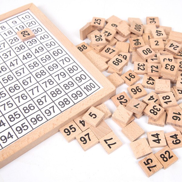 [오늘출발] 몽테조이 몬테소리 교육용 장난감 나무로 만든 100 디지털 테이블 수학 산수 계산 유아 학습 어린이 보조