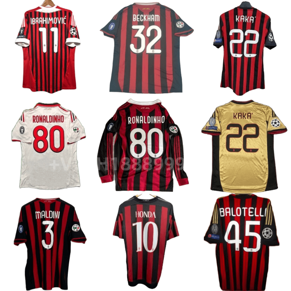 [해외] AC 밀란 카카 호나우지뉴 즐라탄 카카 발로테리 혼다 엘샤라위 세도르프 베컴 말디니 유니폼 축구복 저지