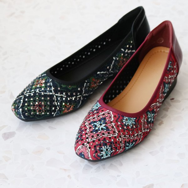 [신세계백화점](원더슈즈)(신세계천안아산점)아로마 컴포트 쿠션 미끄럼방지 밴딩 플랫단화 3CM BD-M3002