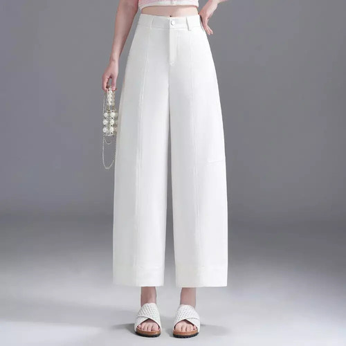 [해외] 원픽 여성 9부 바지 팬츠 베이지 칼부림 봄 하이웨스트 슬림핏 티베트 캐주얼  스포M1