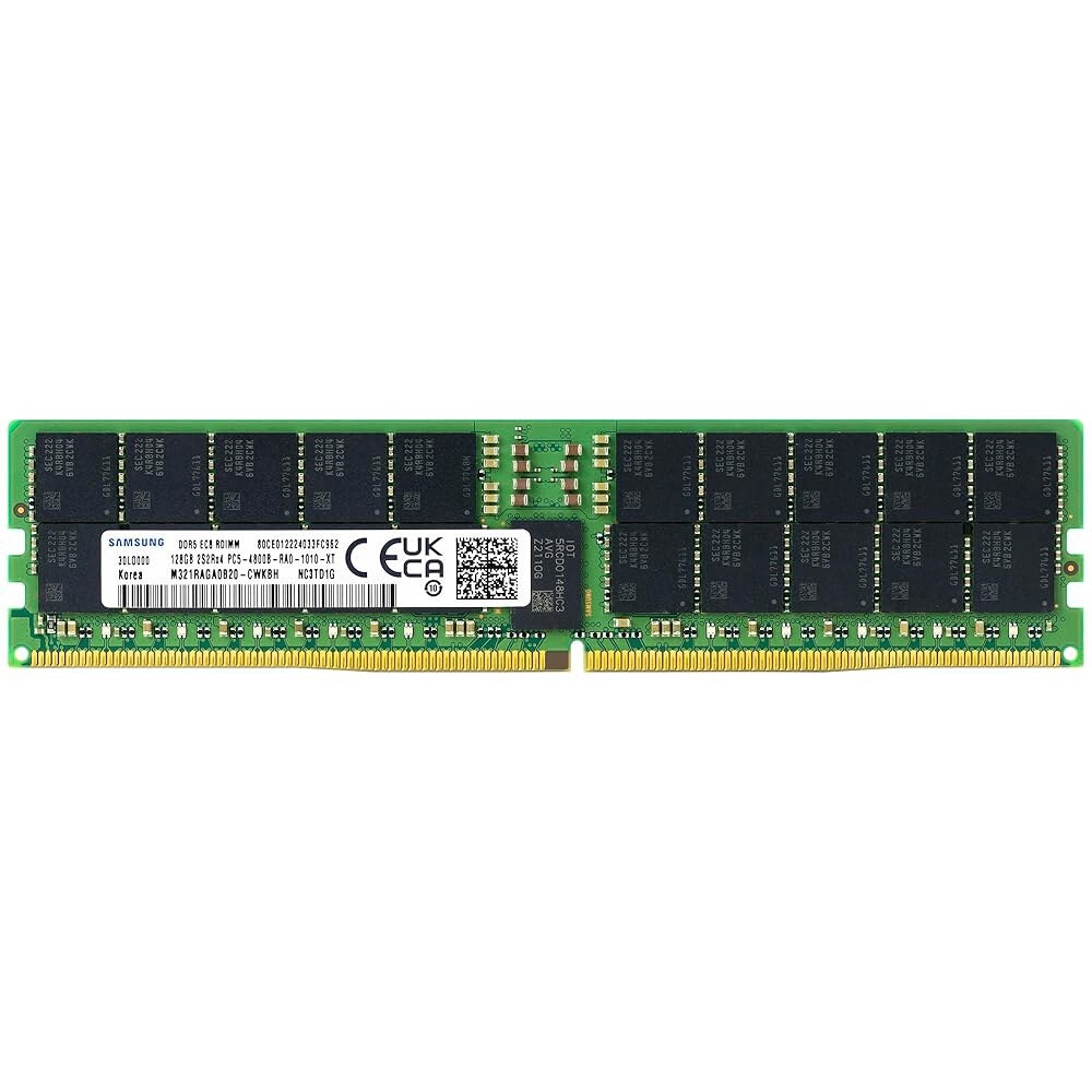 [해외] Samsung 128GB DDR5 4800MHz PC5-38400 ECC RDIMM 4Rx4 2S2Rx4 (EC8 10x4) Quad Rank 1.1V Registered DIMM